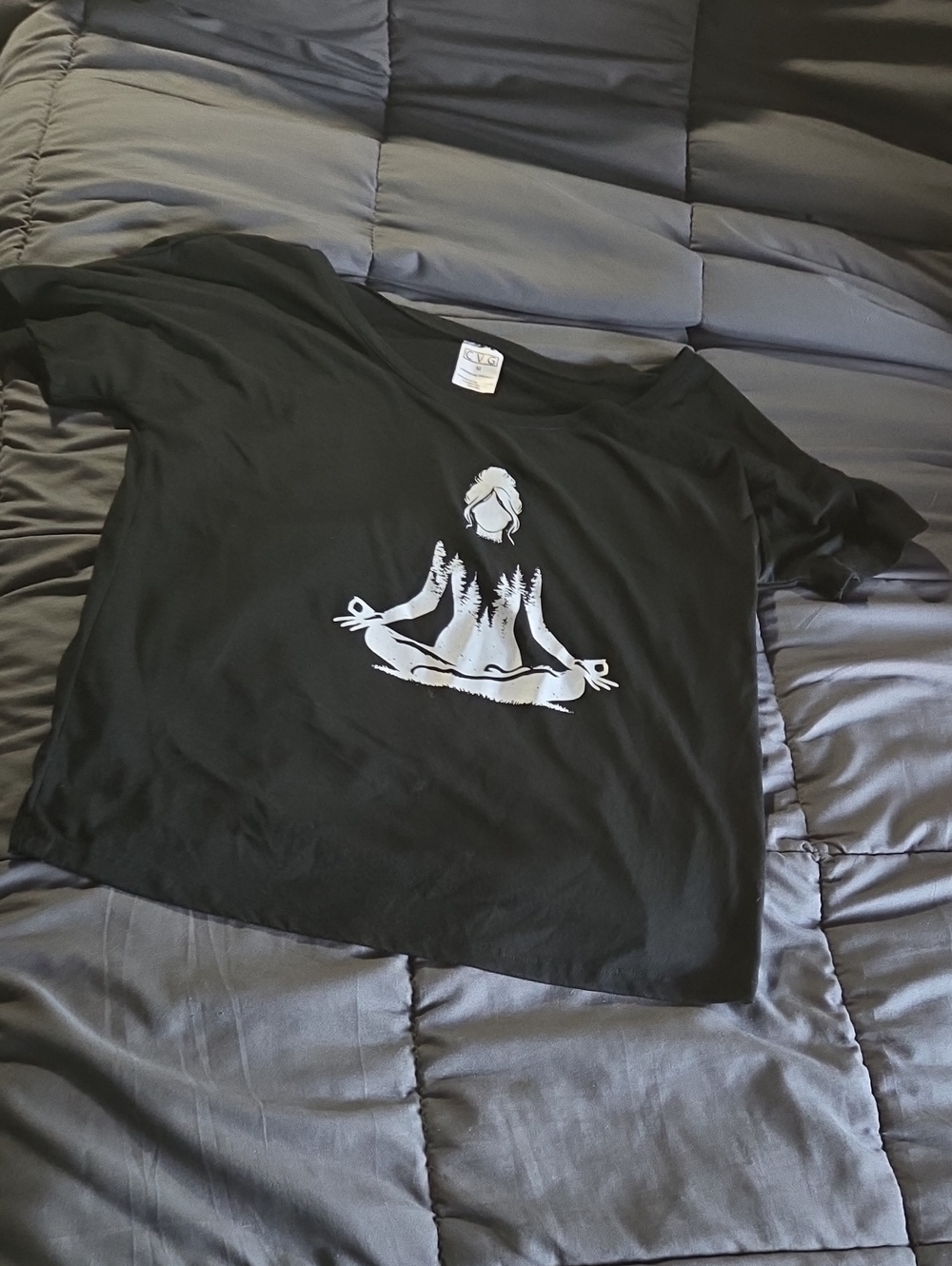 Constantly Varied Gear Black Slouchy Tee with White Forest Meditation Graphic